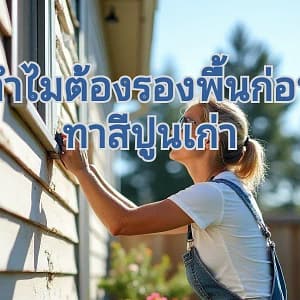เตรียมพื้นผิวสีรองพื้นปูนเก่า